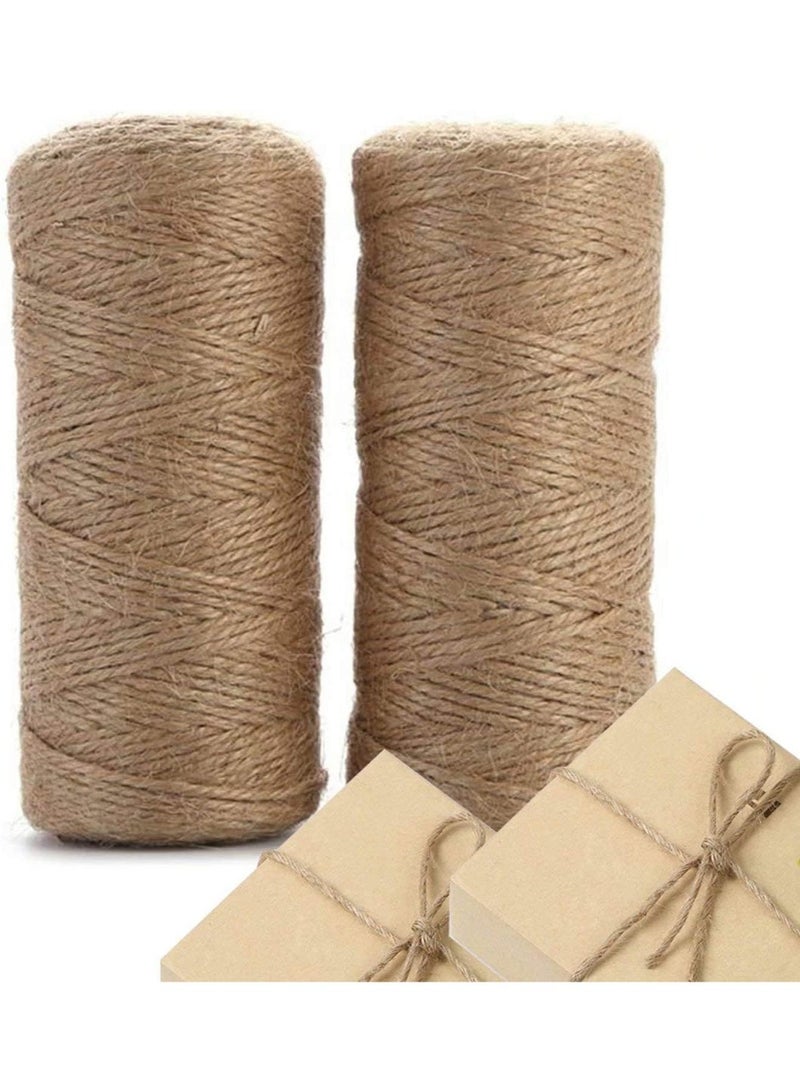 ChicAbode Jute Twine, 328 Feet Natural Jute String 3Ply Jute Rope for Floristry, Gifts, DIY Arts&Crafts, Decoration, Bundling, Garden and Recycling - Image 1